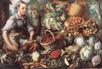 約阿希姆 佈尅萊爾 Market Woman with Fruit, Vegetables and Poultry